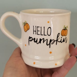 Handpainted- Pumpkin Mug - Halloween Mug - Fall Mug - Autumn Mug - Gift for Birthday - Pumpkins - Personalised Mug