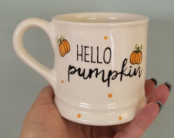 Handpainted Pumpkin Mug – Personalised Autumn Decor