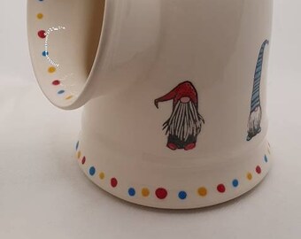 Handpainted Ceramic Salt Pig Polka Dot Stars Emma