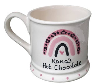 Handpainted Leopard Rainbow Mug – Personalized Gift