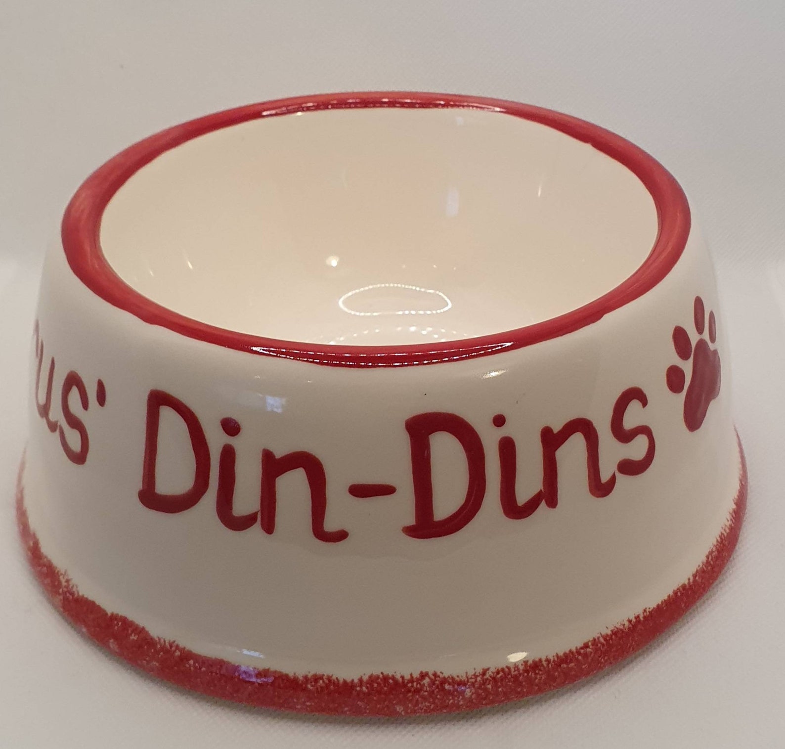 Personalised Pet Bowl Ceramic Paw Prints Dog Bowl Cat Etsy UK