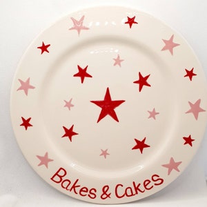 Star plate - bakes and cakes - Cake plate - Birthday cake - Personalised plate - Emma Bridgewater Inspired