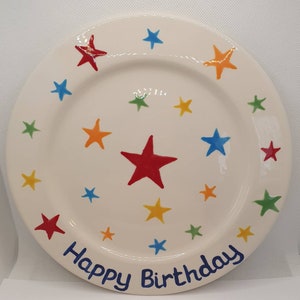 Happy Birthday Plate - Birthday Gift  - Cake Plate - Personalised Plate - Easter Gift - Celebration Plate - Handpainted