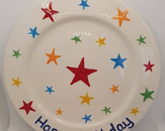 Happy Birthday Plate - Birthday Gift  - Cake Plate - Personalised Plate - Easter Gift - Celebration Plate - Handpainted