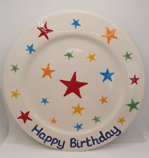 Happy Birthday Plate Birthday Gift Cake Plate Etsy