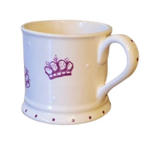 Queens Platinum Jubilee Mug Purple Crowns Handpainted Mug Royal Family Mug Jubilee Queen Platinum Jubilee Commerative Mug image 2