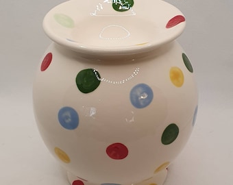 Quemador de aceite de cerámica con lunares pintados a mano - Vela de té derretida