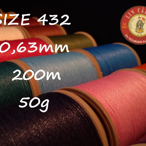Fil Au Chinois Lin Cable, Waxed Linen Thread, Size 432 (0,63mm), 200 meters, 50g Spool