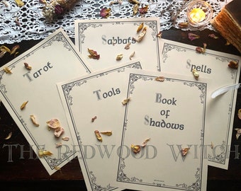 Set of 5 Title Pages ~ Book of Shadows Pages ~ Spells, Tools, Sabbats, Tarot, etc...  Instant Digital Download PDF Files