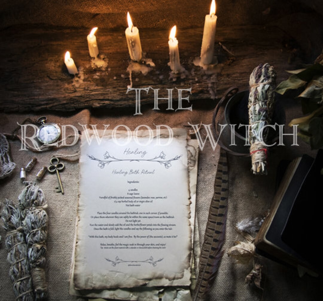 Healing Bath Ritual ~ Spell Page ~ Book of Shadows Page ~ Instant ...