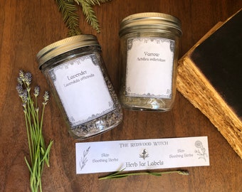 Herb Jar Labels ~ Skin Soothing Herbs Series ~ Printable JPEG File ~ Instant Digital Download