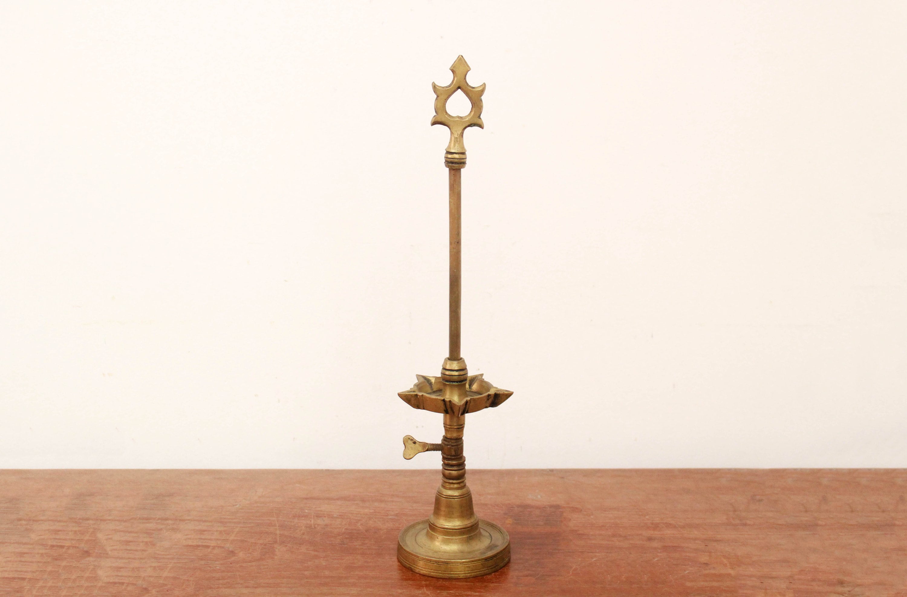 Antique Oil Lamp Vintage Diya Height Adjustable Samai Chavi Vilakku Key ...