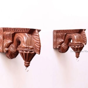 Wandhalterung Paar Corbel Bodhil Lampenaufhänger Pflanzenregal Unterstützung Tür Eingang Lampe Haken Vintage Wohndekor Tempel / Mandir Art