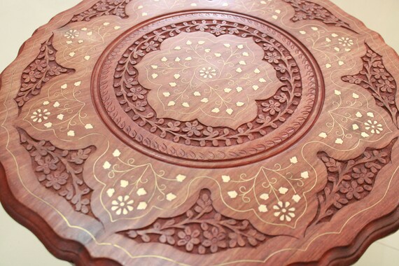 Round Table Big Wooden Teapoy Center Coffee Table Vintage Home Living Room Garden Decor Antique Style Furniture Vase Flowerpot Idol Stand Etsy