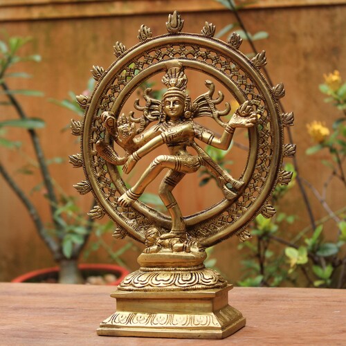 Dancing Shiva Statue Nataraja Sculpture Brass Home Temple shops Decor Figurine Hindu God Of Dance Pooja Puja Idol Amulet Gift Decorative Statue