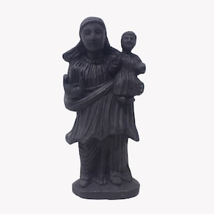 Antique Mother Mary And Jesus Statue Wooden Virgin Mary Sculpture Vintage Christian Figurine Christian Home Decor Altar Idol Antique Statue