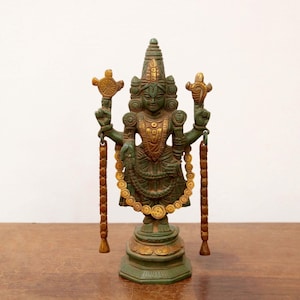 Tirupati Sri Venkateshwara Balaji Statue Vishnu Hindu God Mahavishnu Brass Sculpture Puja Idol Pooja Vigrah Temple Figurine Home Decor Gift