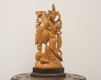 Estatua de Radhakrishna, escultura hindú para decoración del hogar, regalo de bodas, figura tallada a mano de un dios hindú, decoración para la sala de estar, ídolo de Radha Krishna con temática de amor