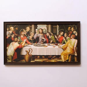 Last Supper Painting Photo Print Christian Home Decor Wall Hanging Interior Decorative Art Catholic Church Altar Wall Decor Memento Gift