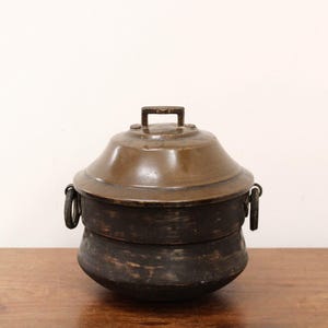 Antique Idli Maker Bronze Vessel Steam Boiler Indian Heritage Home Decor Artifacts Relics Container Metal Jar Steamer Rare Collectible