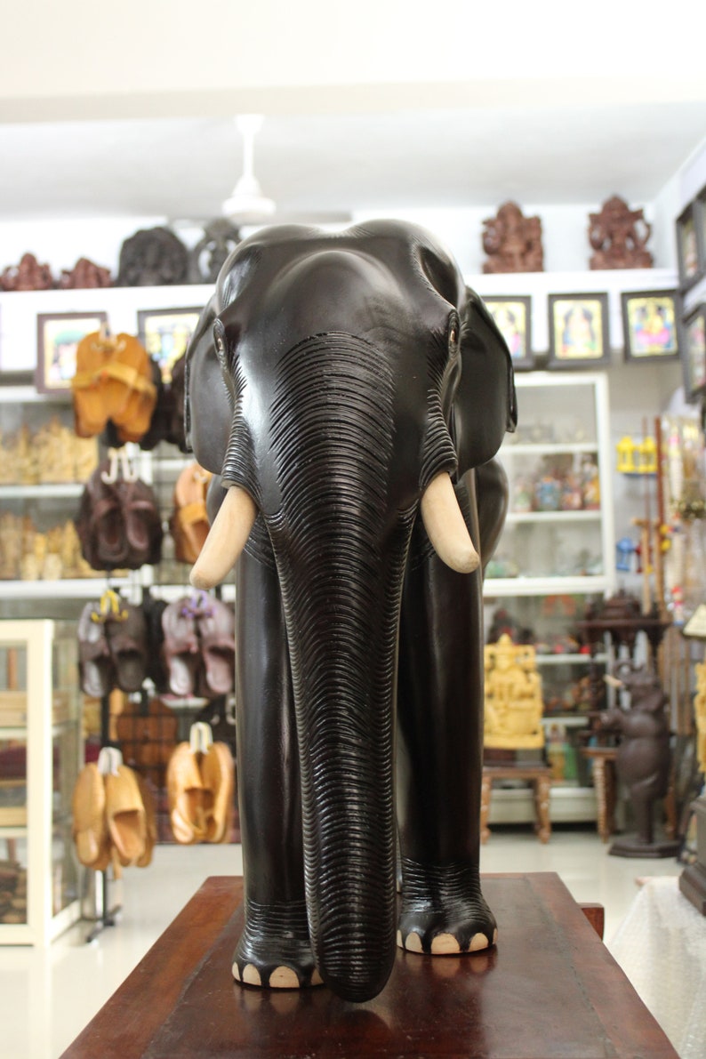 Big Elephant Statue Indian Asian Elephant Sculpture Tusker Etsy