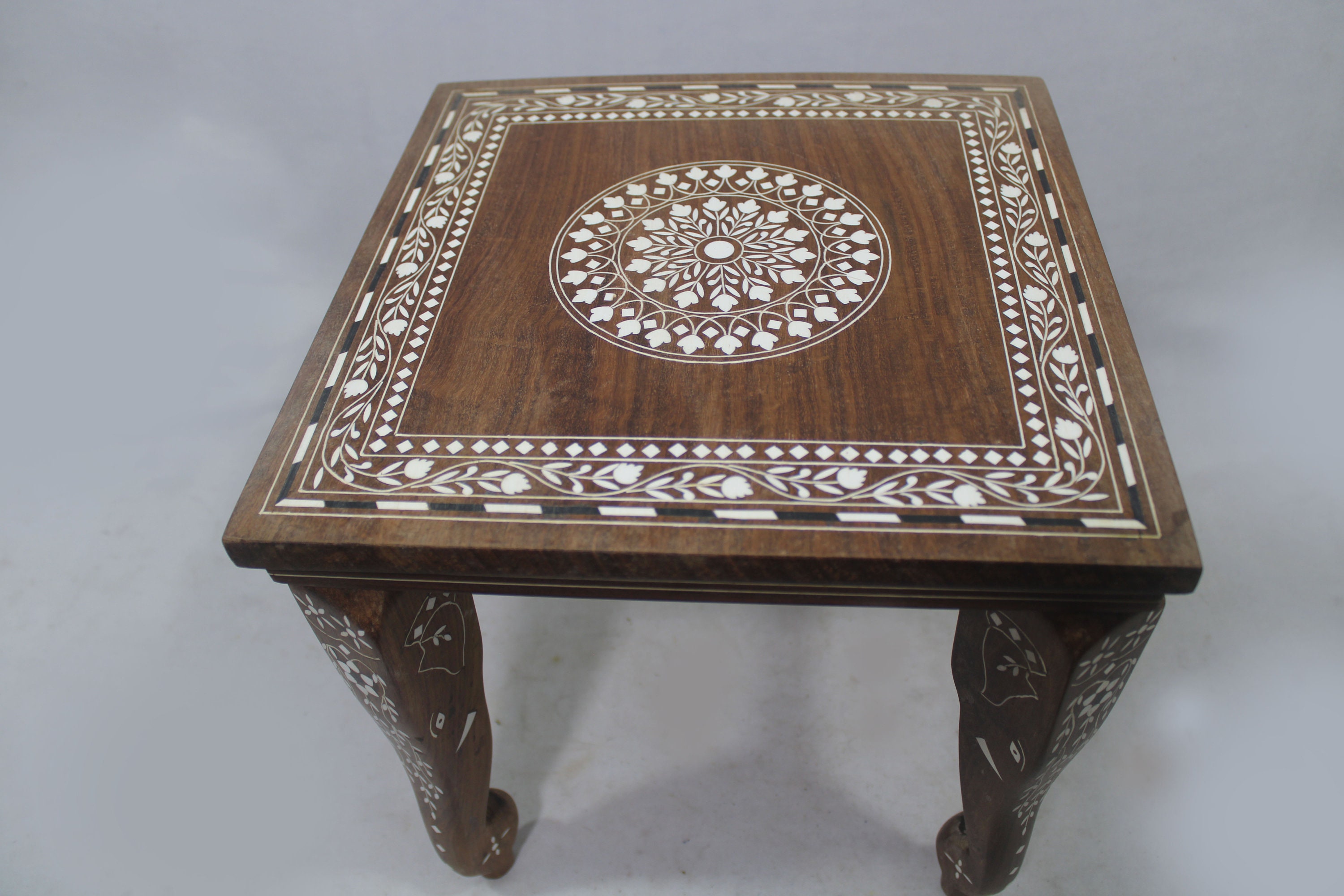 Wooden Square Table Small Corner Table Stool Stand Teapoy