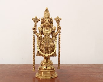 Tirupati Sri Venkateshwara Balaji Statue Hindu God Vishnu Brass Sculpture Mahavishnu Idol Hindu God Home Temple Garden Decor Gift Puja Murti