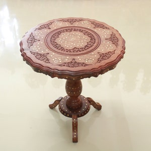 Runder Tisch Groß Holz Teapoy Center / Couchtisch Vintage Haus Wohnzimmer Garten Dekor Antike Stil Möbel Vase Blumentopf Idol Ständer