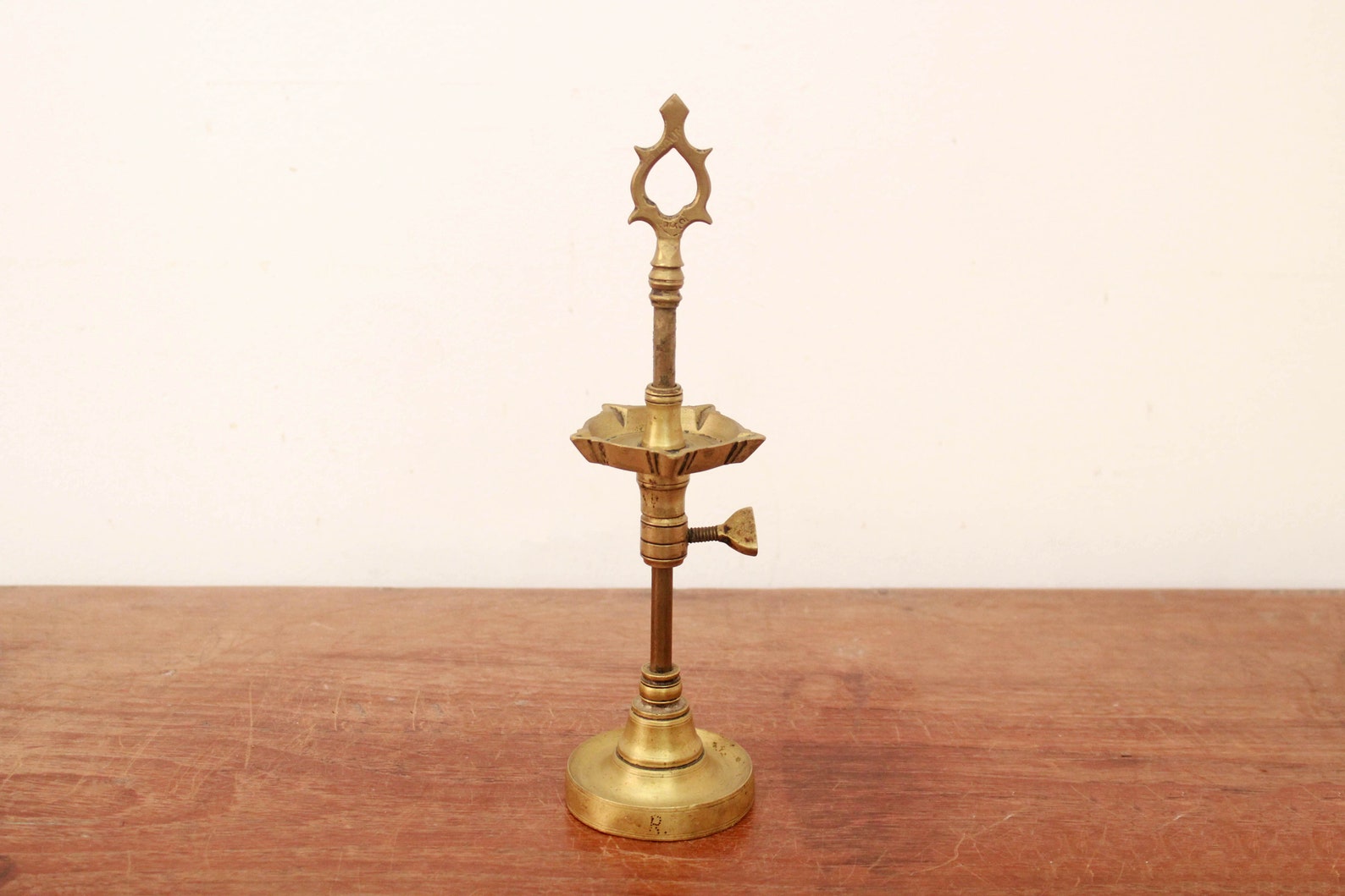 Antique Oil Lamp Diya Height Adjustable Brass Chavi Vilakku Vintage ...