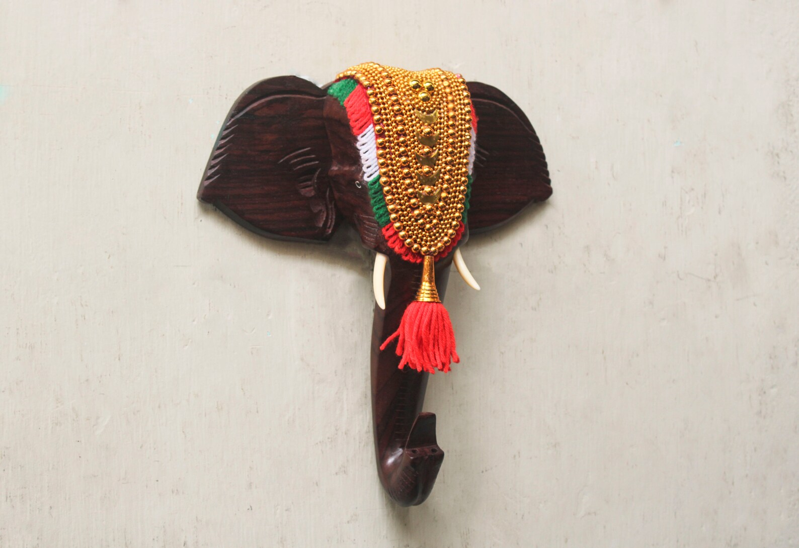 Elephant Home Decor Wall Hanging Statue Asian Indian Kerala Etsy