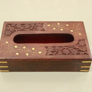 Porta tovaglioli, dispenser per carta velina, organizzatore decorativo in legno, per ufficio, cucina, salotto dell'auto, artigianato, decorazioni per la casa vintage/antiche