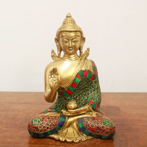 Buddha Statue Meditating Blessing Sitting Sculpture Home Decor Gift Idol Meditation Yoga Living Room Garden Shelf Decorative Figurine Art