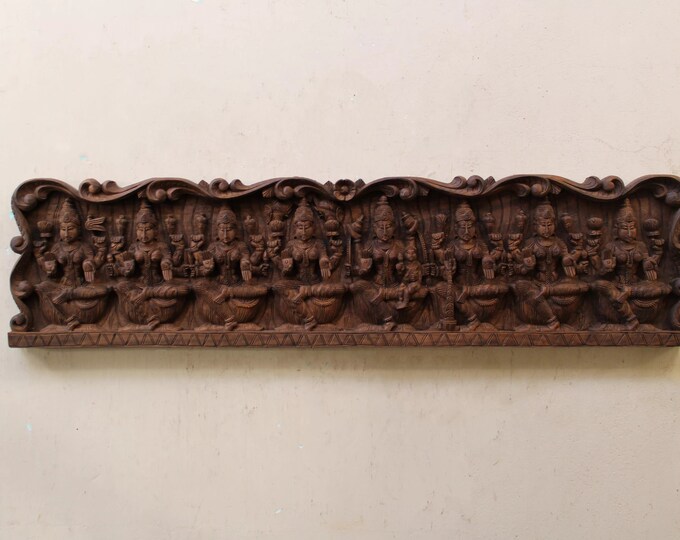 Ashta Lakshmi Statue Wall Panel Hindu Goddess Lekshmi Sculpture Wall