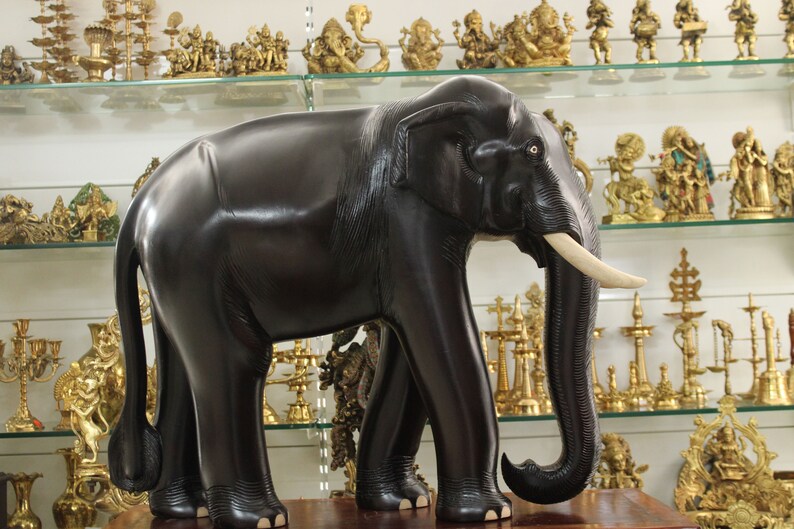 Big Elephant Statue Indian Asian Elephant Sculpture Tusker Etsy
