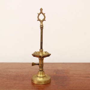 Antique Oil Lamp Diya Height Adjustable Brass Chavi Vilakku Vintage ...