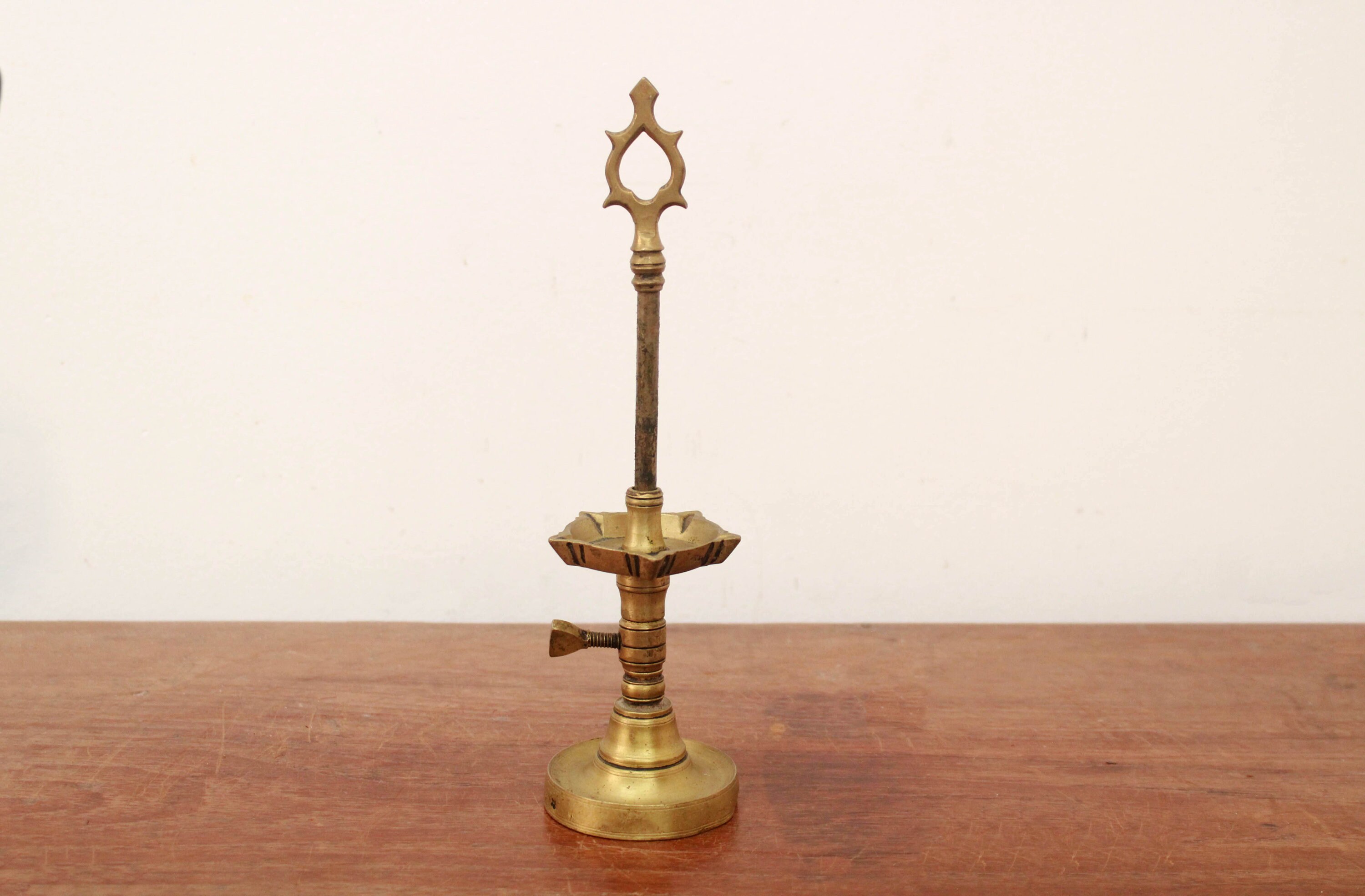 Antique Oil Lamp Diya Height Adjustable Brass Chavi Vilakku Vintage ...