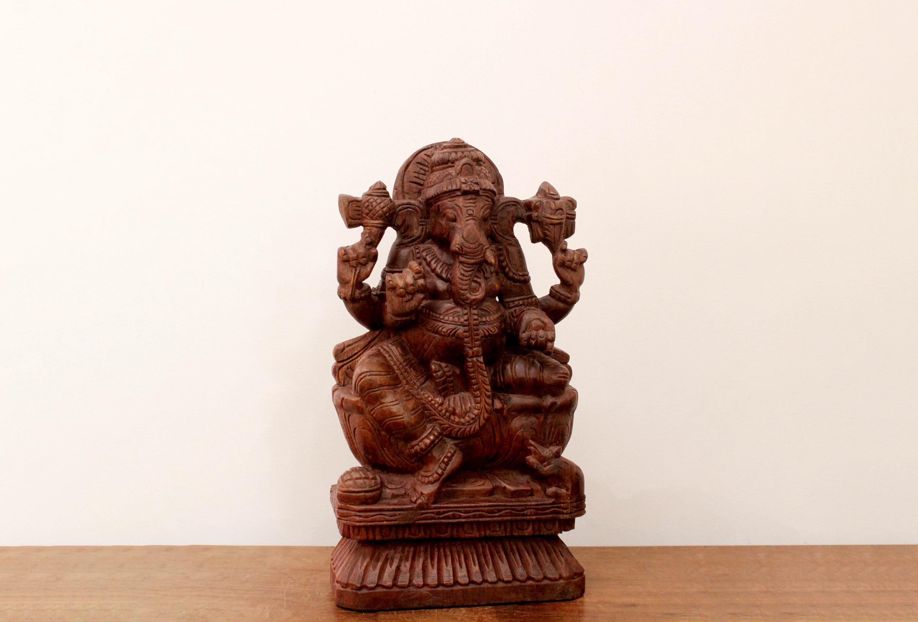 木製手彫り神像 インドのヒンズー教神 ヒンドゥー教神カーリー マー彫像インド神カリ・バヴァタリーニ破壊神