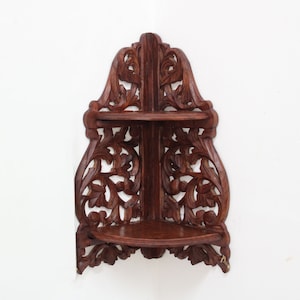 Wooden Corner Stand Wall Hanging Shelf Wall Mounted Rack Display