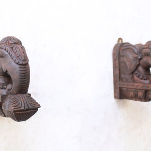 Wandhalterung Kleine Holz Konsole Paar Indischer Elefant Statue Vintage Home Decor Tür Eingang Garten Tempel Pooja Room Decor Lampe Aufhänger
