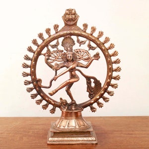Nataraja Dancing Shiva Statue Hindu God Sculpture Metal Temple Mandir Home Decor Gift Idol Meditation Yoga Figurine Nataraj Vigrah Murti Art