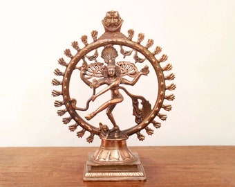 Nataraja Dancing Shiva Statue Hindu God Sculpture Metal Temple Mandir Home Decor Gift Idol Meditation Yoga Figurine Nataraj Vigrah Murti Art