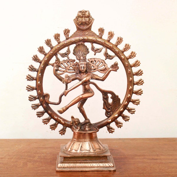 Nataraja danse Shiva Statue dieu hindou sculpture métal Temple Mandir décoration d'intérieur cadeau idole méditation yoga Figurine Nataraj Vigrah Murti Art