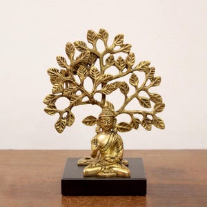 Buddha Statue Buddha Meditating Under Bodhi Tree Home Decor Gift Living Room Office Interior Garden Decorative Idol Yoga Meditation Art Rare