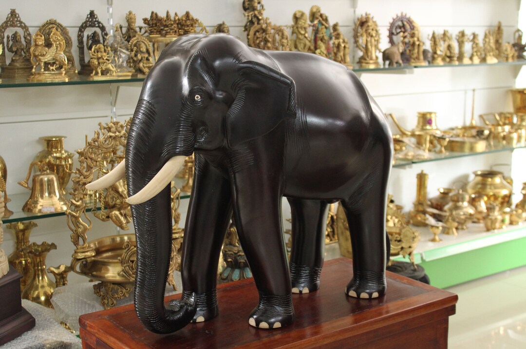 Big Elephant Statue Indian Asian Elephant Sculpture Tusker Etsy