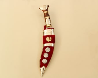 Gurkha Knife Kukri Nepal Souvenir Gift Handicraft Showpiece Knife With Sheath Leather Pouch Vintage Home Lobby Lounge Living Room Wall Decor