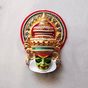 Kathakali Mask Wall Hanging Home Decor | Vintage Style Wall Decor | Kathakali Face | Kerala Home Decor | Wall Hanging Mask | Decorative Mask