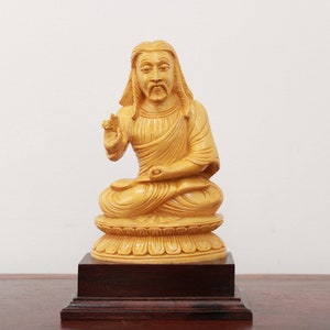 Meditating Jesus Statue Wooden Christ Sculpture Buddha Posture Figurine Christian Home Decor Rare Figurine Gift Idol Buddhist Jesus Rare