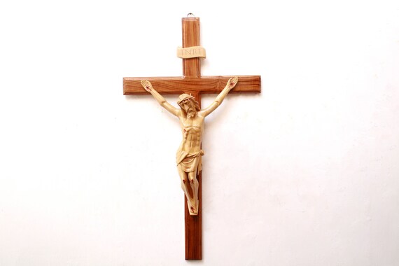Jesus Statue INRI Crucifix Big Holy Cross Sculpture Christmas Gift