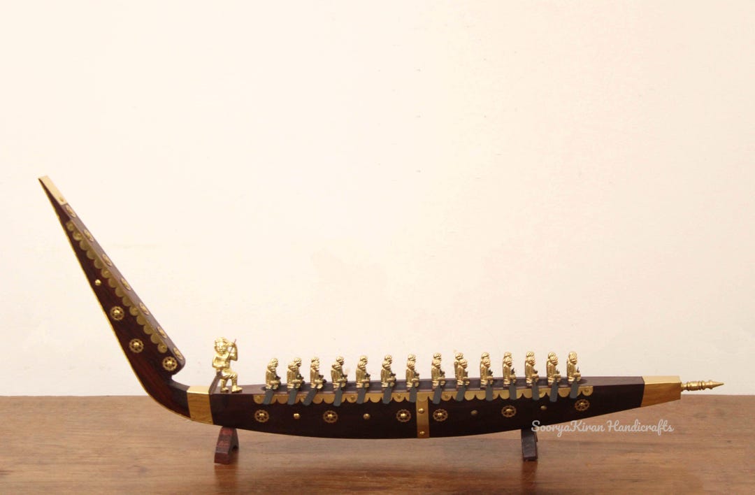Handmade Wooden Canoe Indian Souvenir Kerala Home Decor Office Living ...