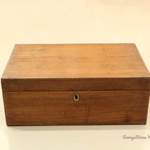 Houten Kofferbak Antieke Opbergdoos Koffer Rechthoekig Decoratief Organizer Vintage Zeldzaam Verzamelbaar Oude Artefacten Decoratief Retro